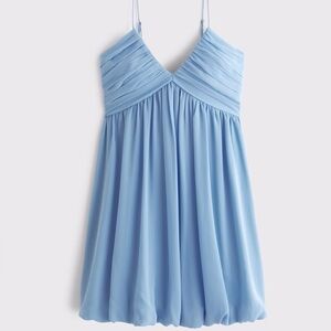 Abercrombie & Fitch Sheer Bubble Hem Mini Dress